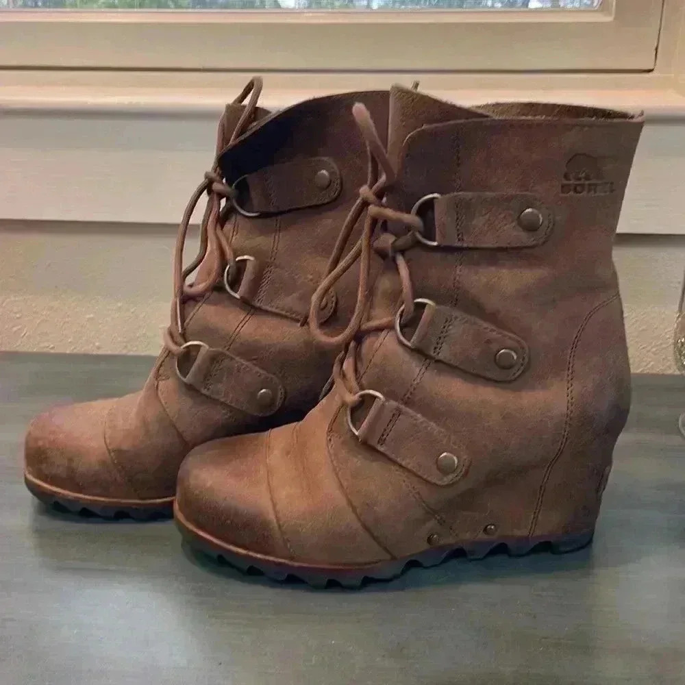 SOREL Women’s Joan of Arc Lace Up Wedge Boots - Picture 7 of 8